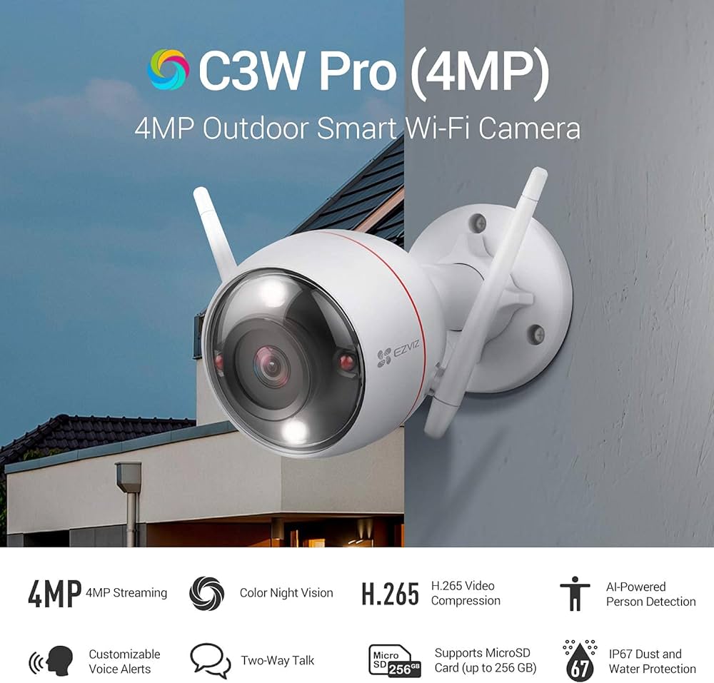 EZVIZ C3W Pro 4MP Caméra Surveillance WiFi Ex